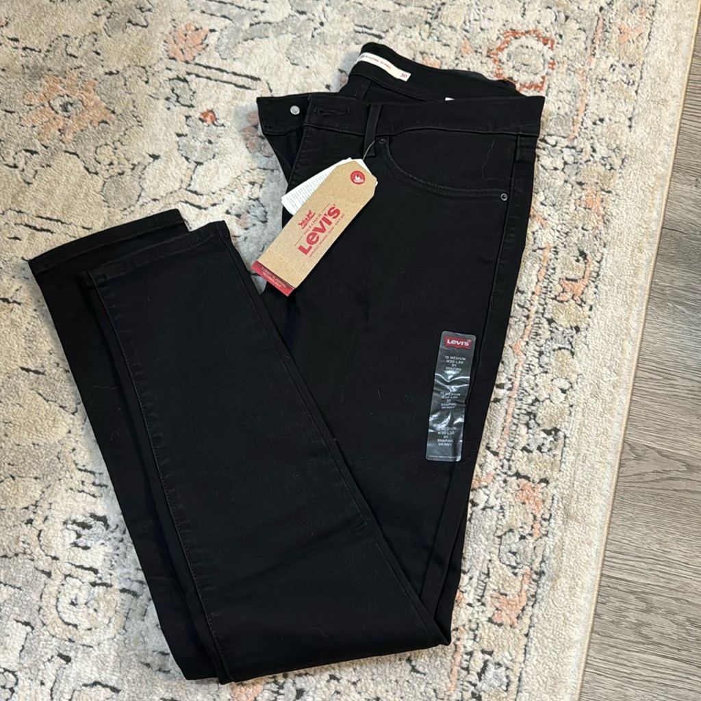 Levi 311 Shaping Skinny Jeans Black Denim Size 30x30 Brand New With Tags